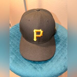 New Era Black Cap with Gold 'P' Logo
